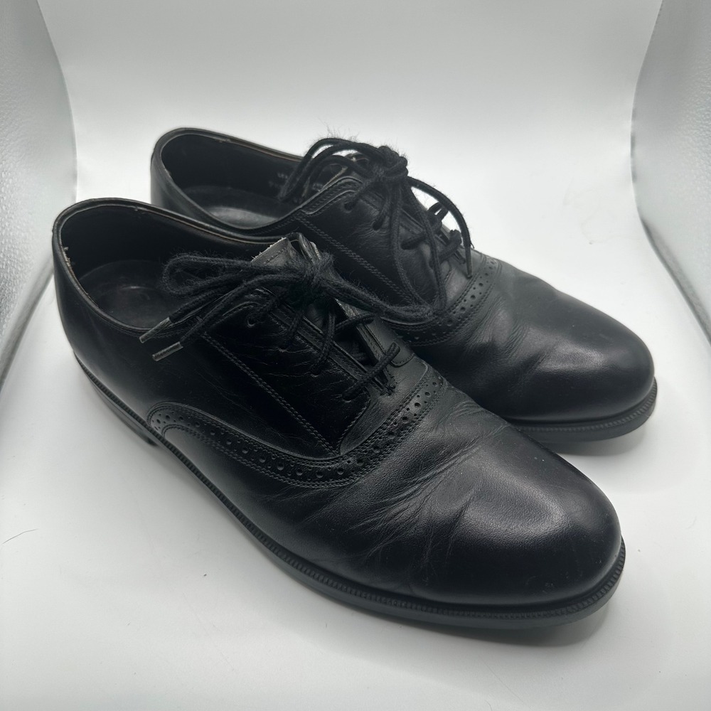 Clarks Air Comfort Mens Black Leather Wingtip Oxford Dress Shoes Size 9.5 M
